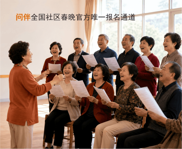 社区合唱活动中银发伙伴共同歌唱